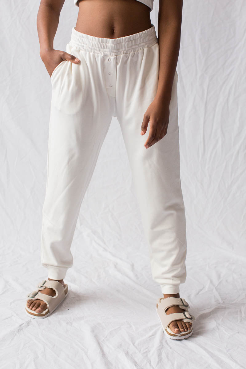 Alpine Fleece Cameron Jogger Pant in True White