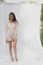 Waffle Knit Cora Romper in Nectar