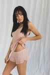 Waffle Knit Cara Set in Rose