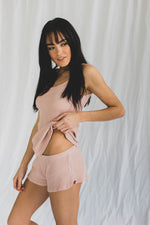 Waffle Knit Cara Set in Rose