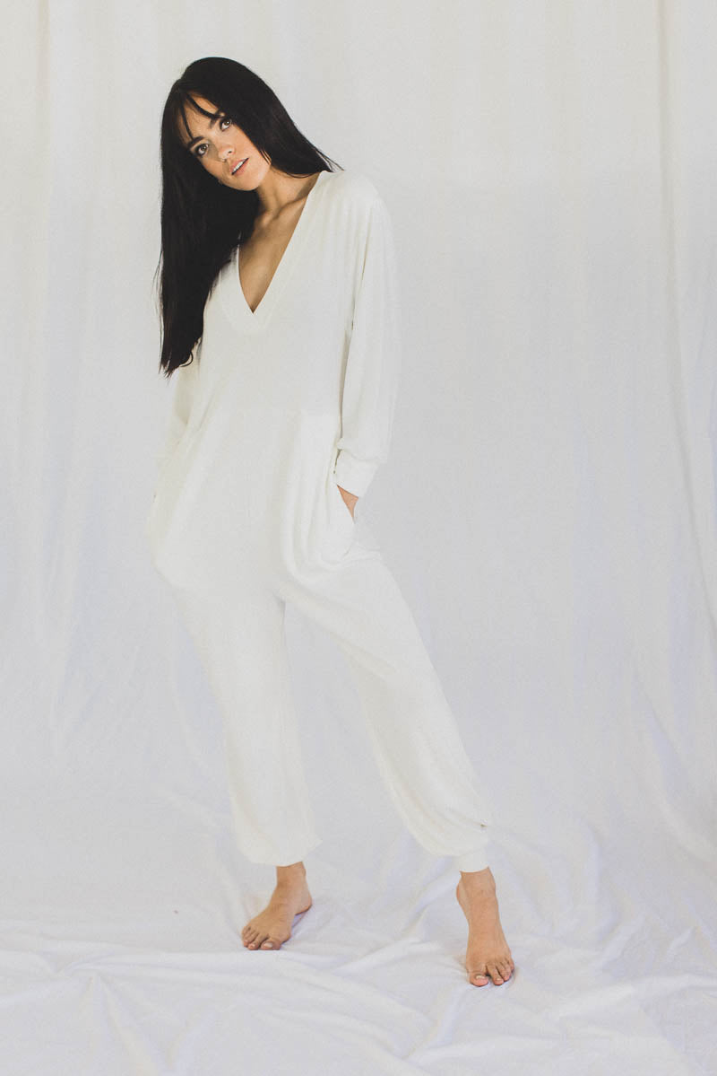 Lou Jumpsuit in Ivory