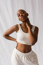 Alpine Fleece Remi Bralette Top in True White